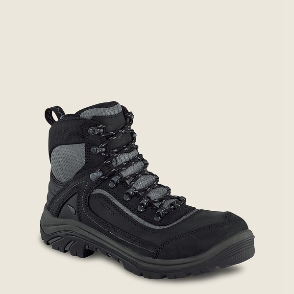 Red Wing Womens Work Boots - Trades - 6-inch Waterproof Safety Toe - Black/Grey - TSN318657